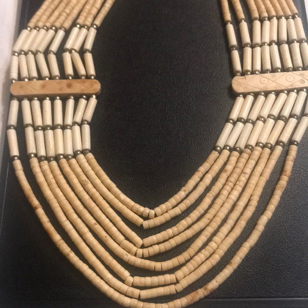 GENUINE IVORY/ BONE TRIBAL NECKLACE